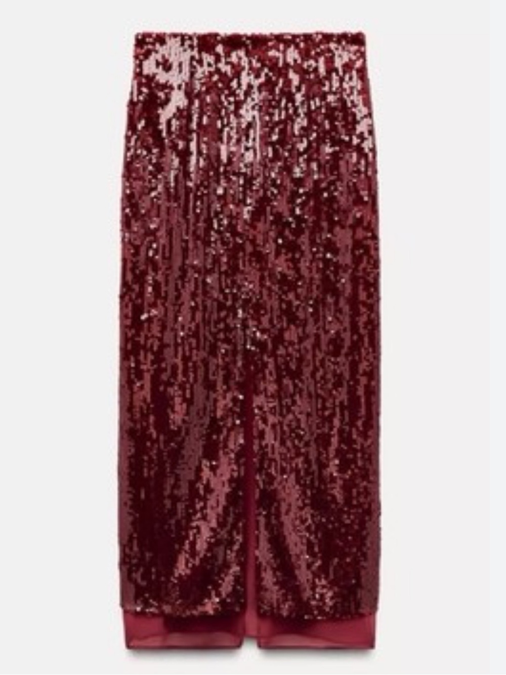 Zara Collection Wine Red Sequin Maxi Skirt - Festive Days Collection Small